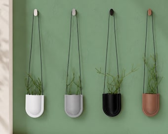 Sträng® hangende plantenbak | Inclusief leren koord en zelfklevend haakje | Australisch gemaakt · plantaardig