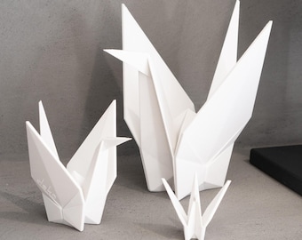 Zestaw dekoracji domowych Brolga Australian Crane z serii Origami®, 3 elementy - Rzeźba artystyczna