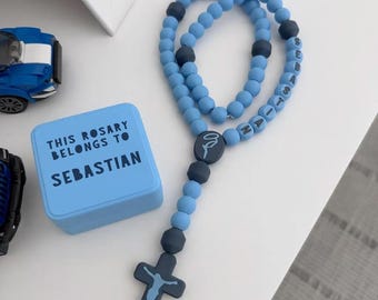 Faith Series® Little Hands Rosary Personalized Name with Keepsake Box | Catholic Kids Prayer Beads | First Communion, Baptism Gift