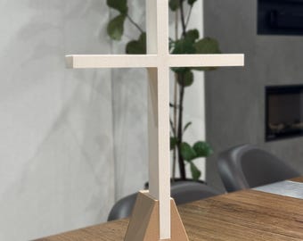 Faith Series® Prism Standing Cross – Minimalist Christian Decor | Religious & Modern Home Accent | Party Favour