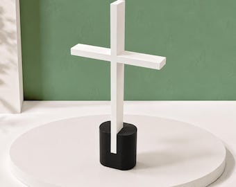 Faith Series® Pillar Staand Kruis – Minimalistisch christelijk decor | Doop · Communie · Bevestiging | Australisch gemaakt