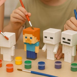 Paintpalz Series® Paintable Minecraft Figurines – Choose Your Character ...