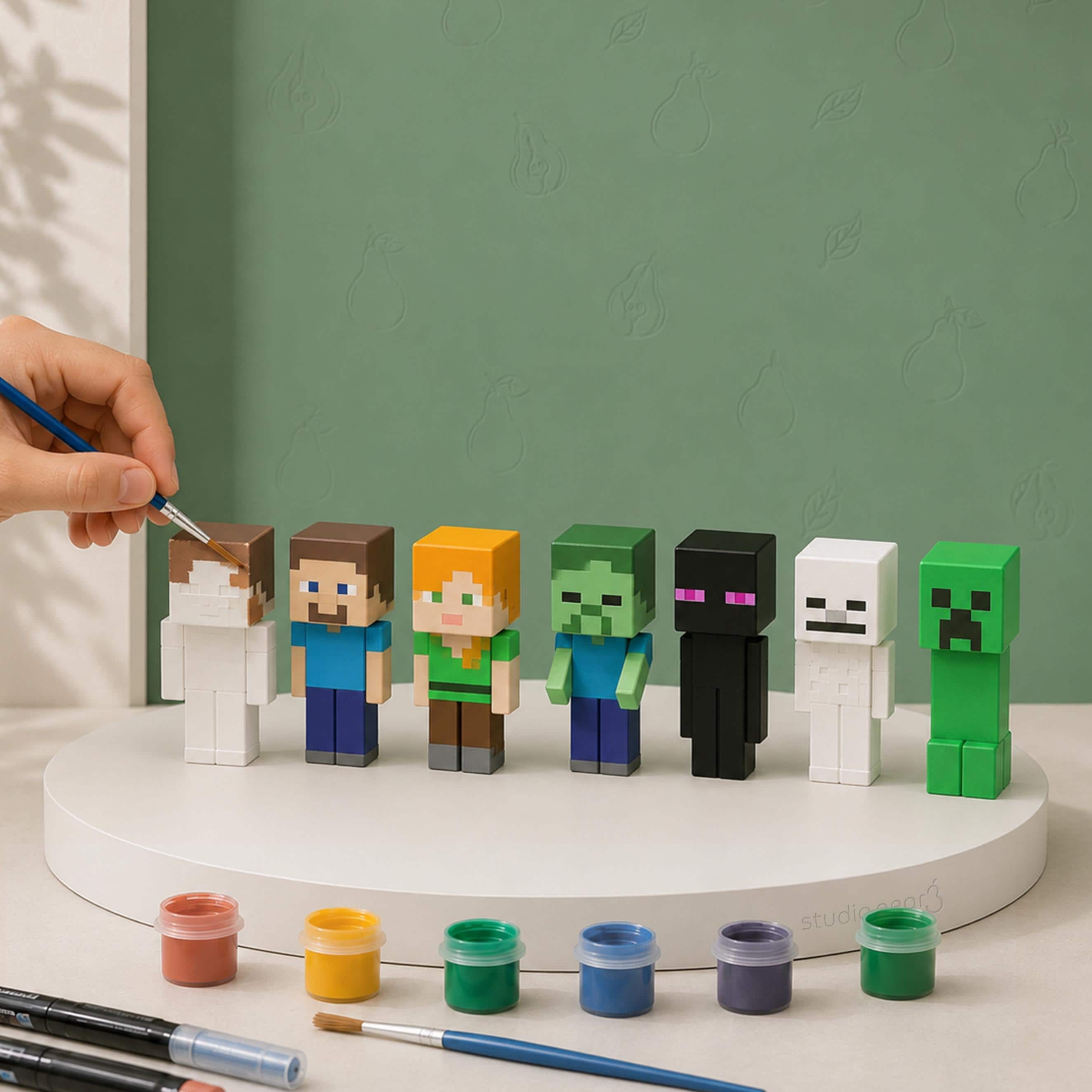 Paintpalz Series® Paintable Minecraft Figurines – Choose Your Character ...