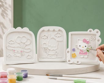 PagePalz Series® Sanrio 3D-verflijstjes | Kleuren met verhoogde rand, Hello Kitty, Kuromi en meer, 6 ontwerpen | Australisch gemaakt