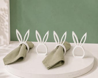 Juego de 4 servilleteros con orejas de conejo de la serie HOP® — Decoración de mesa de Pascua y vajilla en tonos pastel / Hecho en Australia