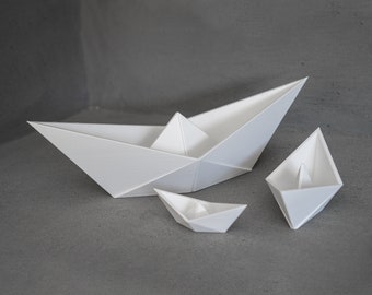 Origami Series® 1498 bateau en papier 3 pièces - Sculpture Décoration d'intérieur