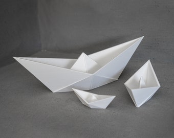Origami Series® 1498 Paper Boat 3-częściowy zestaw - Rzeźba Dekoracja domu