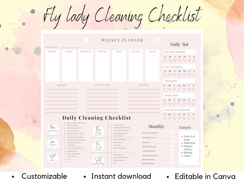 Fly Lady Cleaning Schedule, Fly Lady Printables, Flylady Cleaning ...