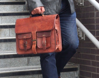 Leder Laptoptasche, Büro Businesstasche, Crossbody Tasche, Leder Satchel, Leder Aktentasche, Geburtstagsgeschenk, Herren Umhängetasche, Vintage Tasche