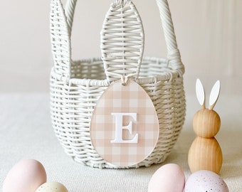 Gingham Easter Tag, Easter Basket, Easter Bucket, Easter Gift Tag, Personalised Easter Tag, Bunny Tag, Easter Egg Tag