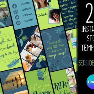 25 Instagram Story Templates | Social Media Templates | Canva Templates | Templates for Instagram | Cute Instagram Templates | Stories