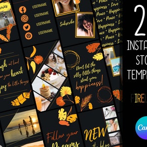 25 Instagram Story Templates | Social Media Templates | Canva Templates | Templates for Instagram | Cute Instagram Templates | Stories