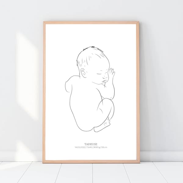 Digital Personalized baby poster, Birth poster in scale 1:1, Geburtsposter im Maßstab 1-1, personalisierte Geburtsposter, Custom birth print