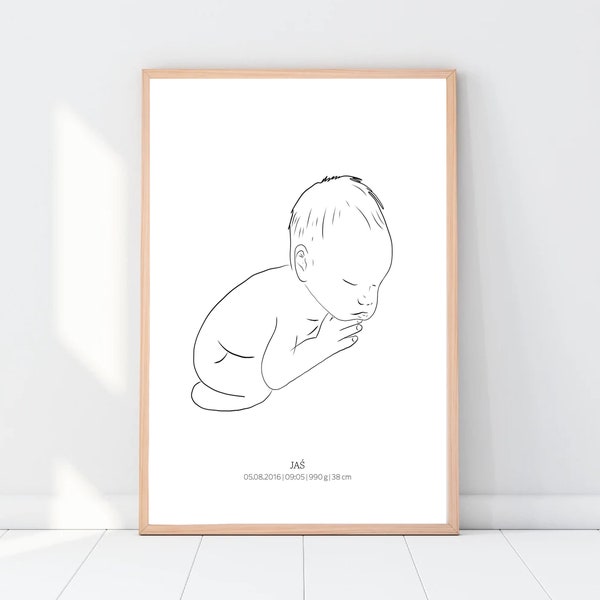 Digital Personalized baby poster, Birth poster in scale 1:1, Geburtsposter im Maßstab 1-1, personalisierte Geburtsposter, Custom birth print