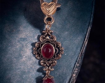 Gothic Vintage Purse Charm / Gothic Zipper Charms / Gift for Women / Vampire Purse Charm / Vampire Gifts / Stocking Stuffer / Antique Style