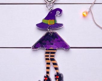 Witch Purse Charm / Halloween Purse Charm / Spooky Purse Charms / Birthday Gift / Gift for Women / Zipper Charms / Unique Gifts