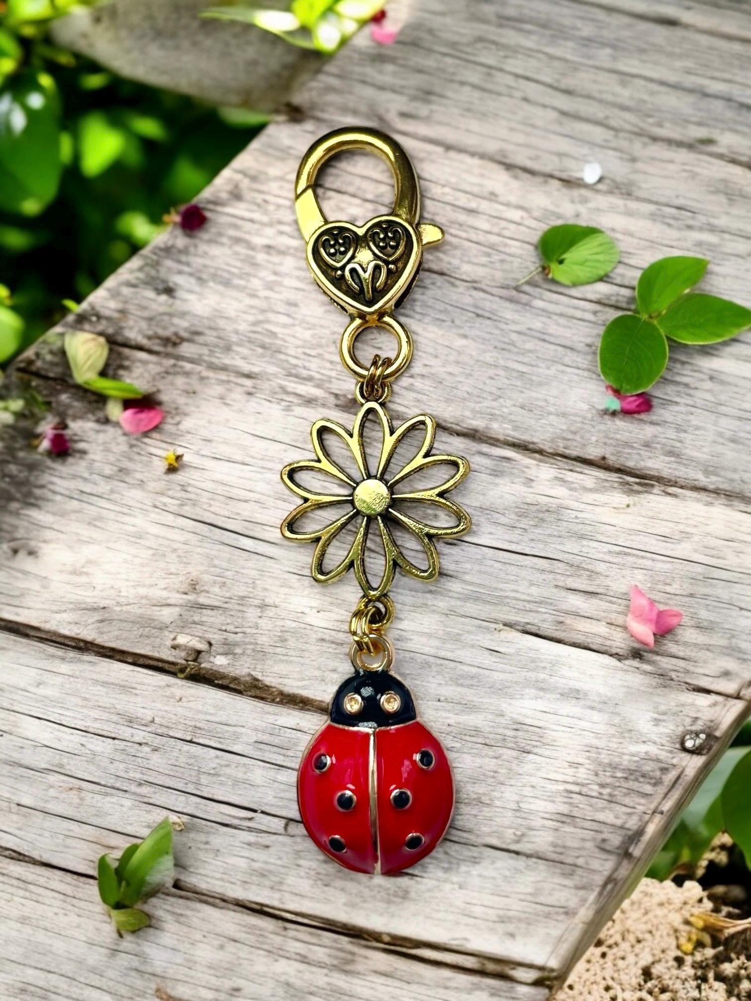Ladybug Purse Charm / Ladybug Bag Accessory / Cute Bag Charms / Ladybugs / Ladybug Decor / Gift for Women / Backpack Charm / Zipper Charms