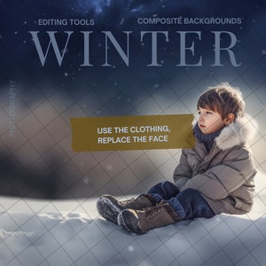 Face Swap Winter Boys Fashion Composite Winter Night Brown Fine Art Winter Photography Background Digital Night Backdrop Winter Night Scene