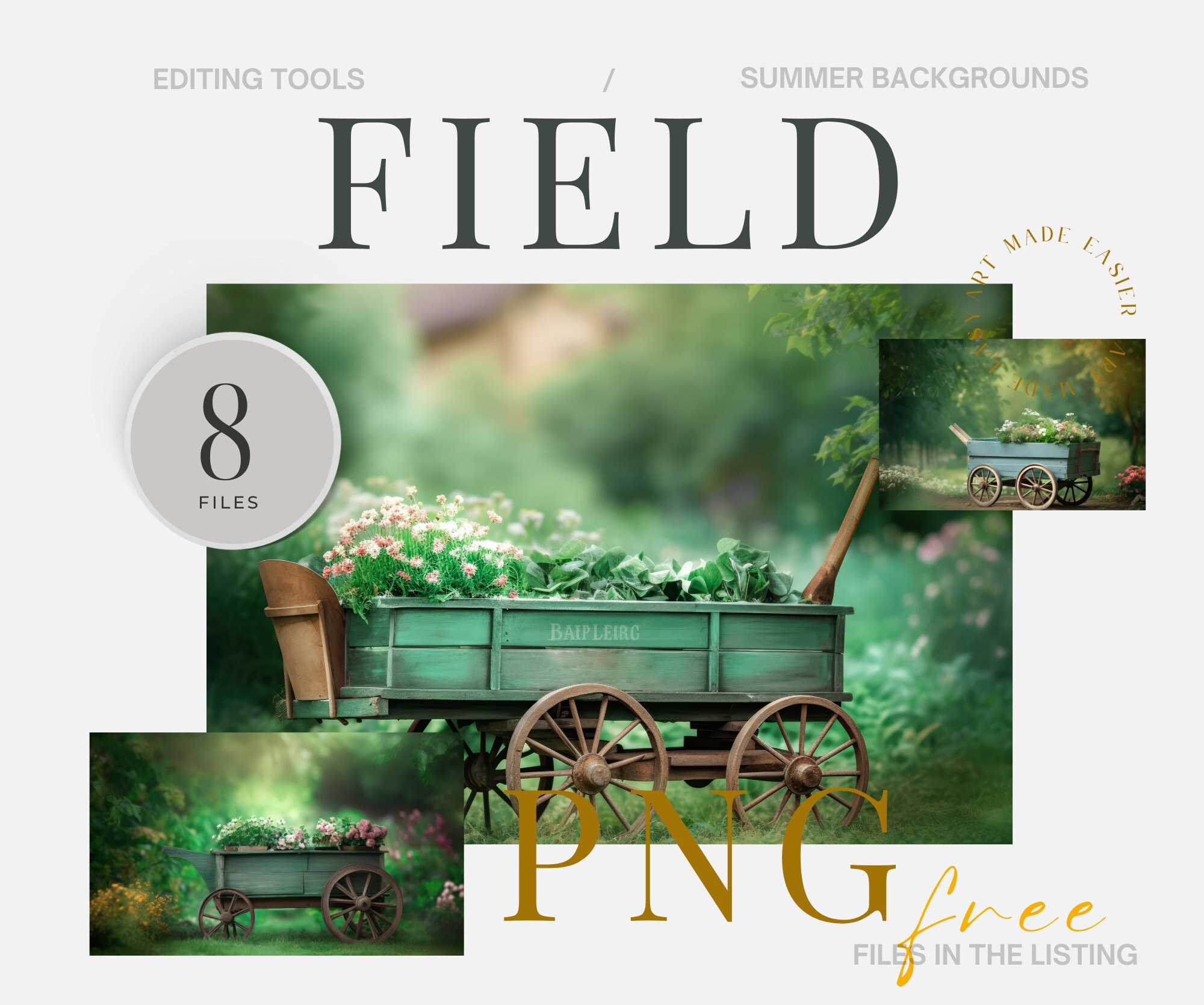 Green Meadow Background Mint Green Wagon Digital Landscape Blur Photography Fine Art Background Greenry Blur Background Wood Wagon