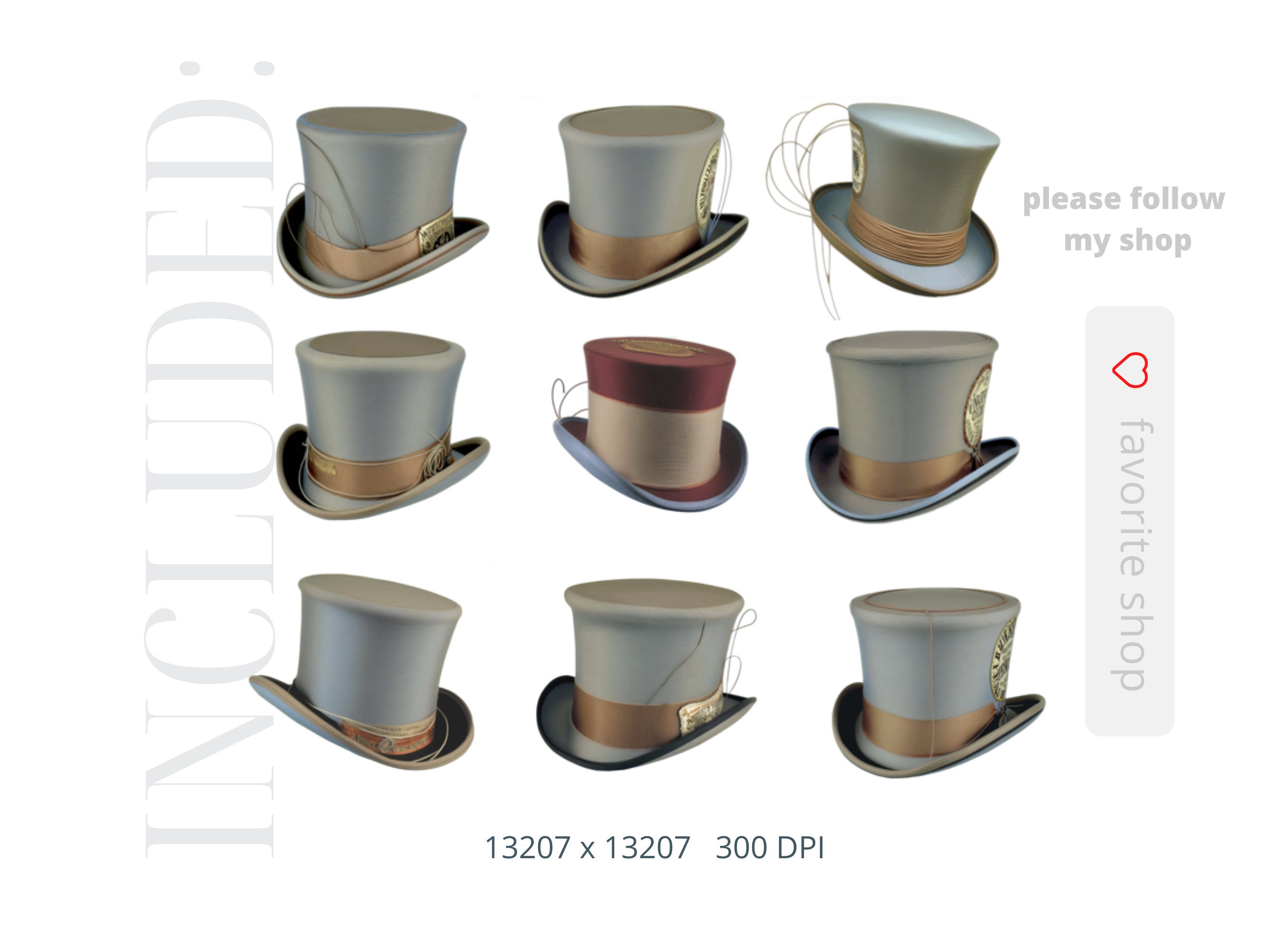 Victorian Top Hat PNG Overlays | Steampunk | Fantasy Accessories ...
