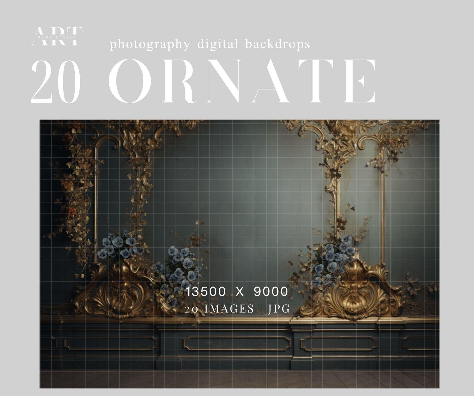 Rococo Ornate Background, Baroque Style Studio Photography Backdrop ...