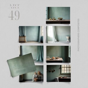 Old Master Green Backdrop, Earthy Studio Photography Background, Painterly Fine Art Portrait Scene
