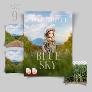 Blue Sky Digital Blue Yellow Fields Backdrop Corn Fields Yellow Gold Fields Background Blue Sky Blur Background Vibrant Digital Composite