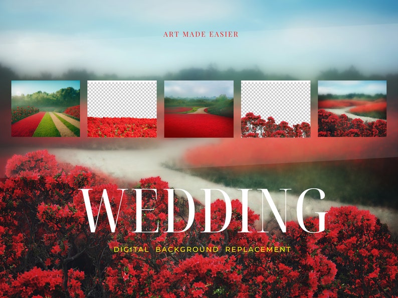 Luxury Red Photography Background Replacement Landscape Etsy