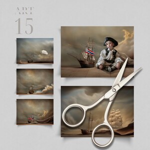 Nautical Background Clouds Backdrop Old Master Background Studio Background Sea Background  Portrait Backdrop Child Composite Cloud Backdrop