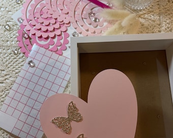 DIY 手巻き紙花箱 - 未巻きセット | 記念日のギフト | カスタマイズ | ギフト | 彼女へのギフト | 彼へのギフト | 誕生日 | シャドーボックス