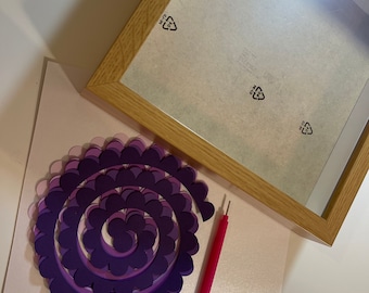 フレーム付きロールなしの紙の花キット| DIY フラワーボックス| 切り花| ギフト| 記念日| 彼女への特別なギフト| 簡単に作れます