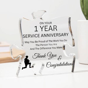 Work Anniversary Plaque, Years Of Service, Employee Recognition, Work Appreciation, Company Anniversary, Farewell Gift For Coworker Present