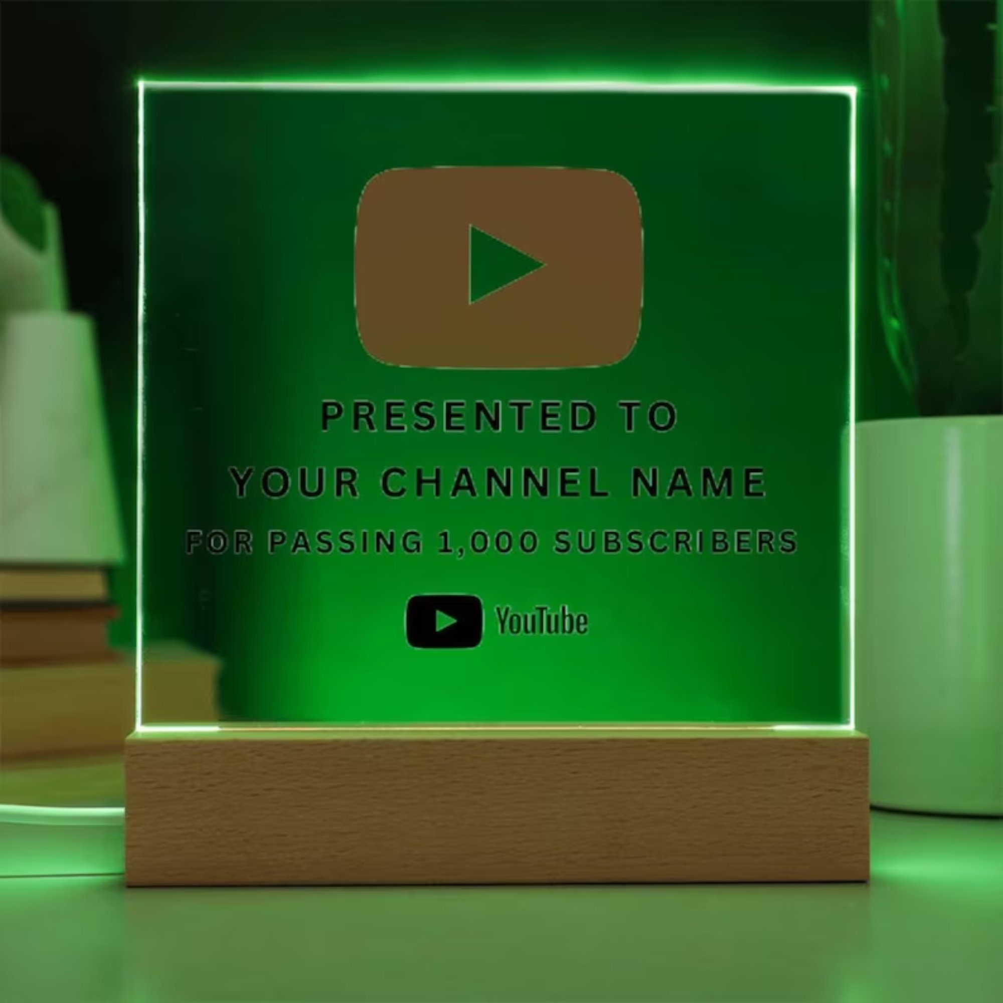 Custom Youtube Mini Plaque, Custom Youtube Play Button , Personalized Gift for Youtuber, Gamer