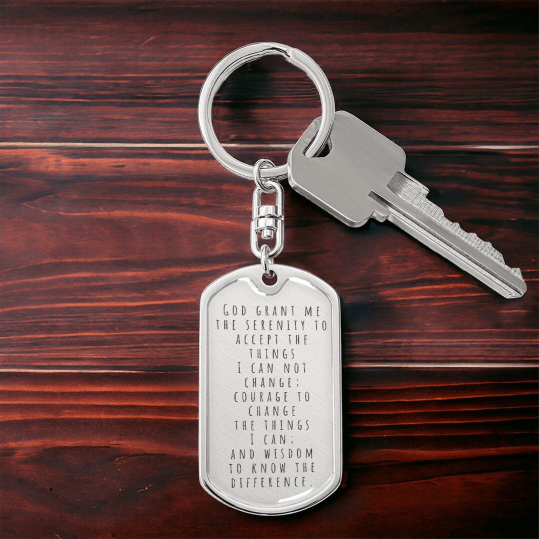 Aa Keychains Serenity Prayer Keychain, Inspirational AA Recovery Gift, Sobriety ...