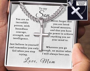 Collar para mi hijo de mamá, colgante sentimental de recuerdo, regalo de cumpleaños, graduación o Navidad para él