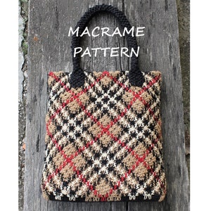 Macrame bag Tutorial PDF\Macrame Pattern\Macrame Tartan Pattern pdf\ DIY Tartan Fabric pdf\Handmade Handbag\