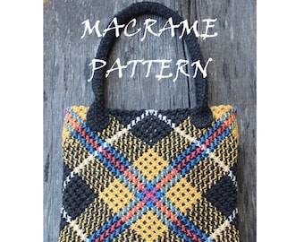 Makramee Tartan Taschen Muster: DIY Handtasche Anleitung (PDF)