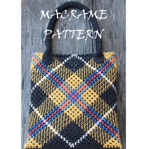 Macrame bag Tutorial PDF\Macrame Pattern\Macrame Tartan Pattern pdf\ DIY Tartan Fabric pdf\Handmade Handbag\