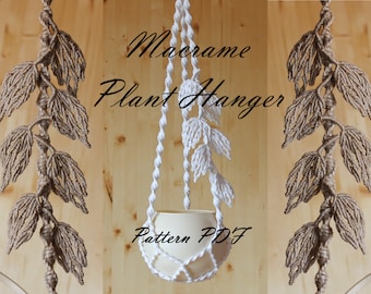 Pattern Pdf\Macrame Plant Hanger with decorative Leaves without tassel\Macrame plant hanging\Macrame PDF\Wall Hanging Plant Holder pdf\