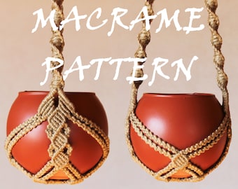 Macrame Pattern PDF\ Macrame Plant Hanger Without Tassel\ Wall Hanging Plant Holder pdf\ Tutorial\No Tail Macrame Plant Hanger