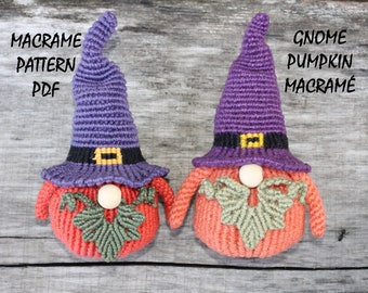 Macrame Halloween Gnome/ Macrame Toy/Macrame Pattern Pdf/ Volume Macrame/  Macrame Art/ Amigurumi Macrame/Modern Macrame/DIY Macrame