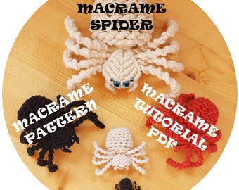 Motif araignée en macramé : décoration d'automne à faire soi-même (Modèle PDF)