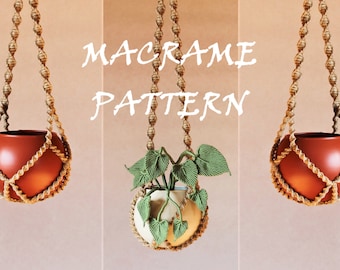 Macrame Plant Hanger Pattern: No Tassel Wall Hanging (PDF Tutorial)