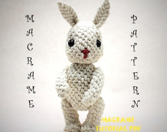 Macrame Bunny Pattern PDF: 3D Amigurumi Toy with Rotating Head