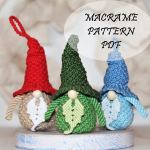 Macrame gnome padrão pdf/macrame brinquedo/volume macrame/chaveiro macrame/amigurumi macrame/macrame moderno/decoração macrame/macrame diy/