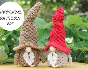Macrame-kabouterpatroon: 3D amigurumi-speelgoed (pdf)