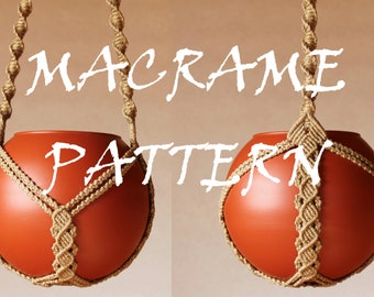 Macrame Plant Hanger Pattern: No Tassel, Wall Hanging (PDF Tutorial)