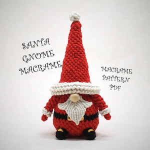 マクラメノームサンタクロースのパターン：3Dおもちゃ（PDF）