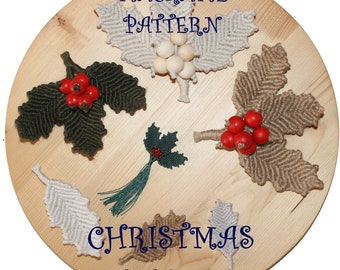 Macrame Holly Leaf Pattern: DIY Christmas Decor (PDF)