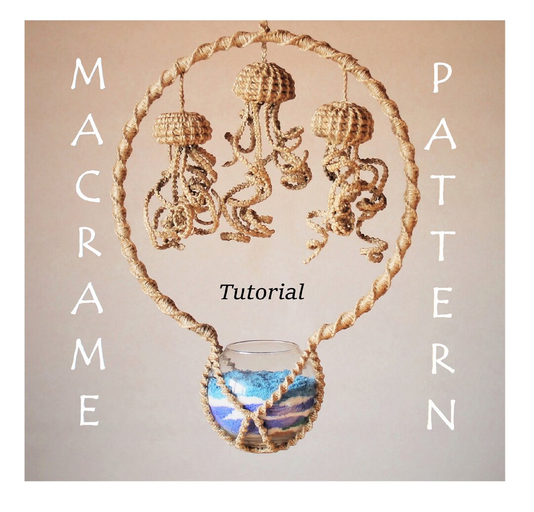 Macrame Plant Hanger Pattern: DIY Jellyfish Wall Holder (PDF) - Etsy
